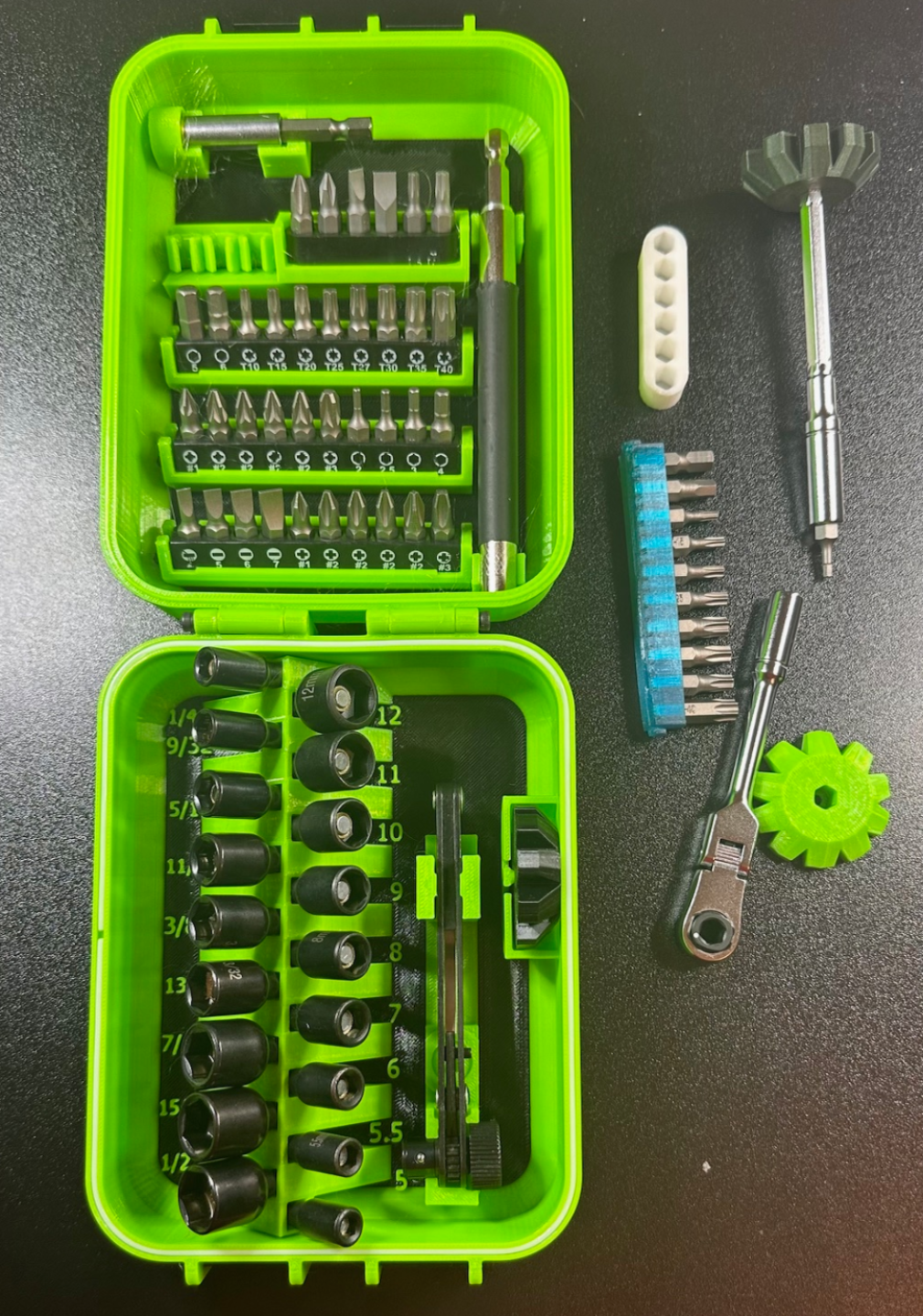 Organizer for HarborFreight Bits and Small Ratchet