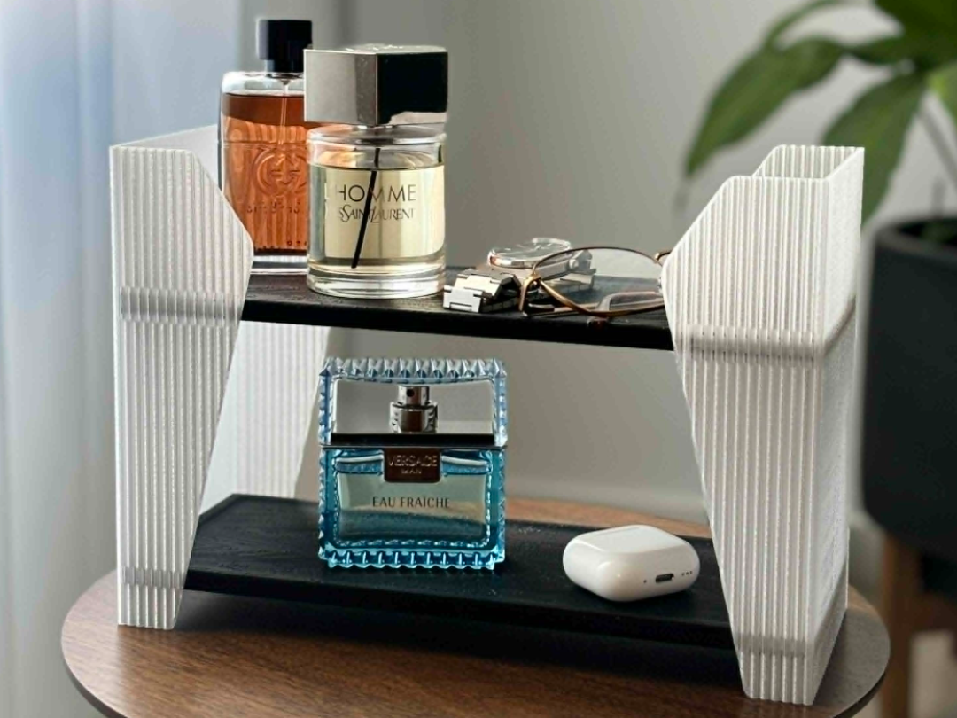 Ribbed Two-Tier Vanity Organizer