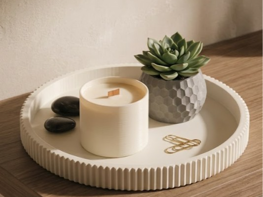Japandi Minimalist Fluted Catch-All & Organizer