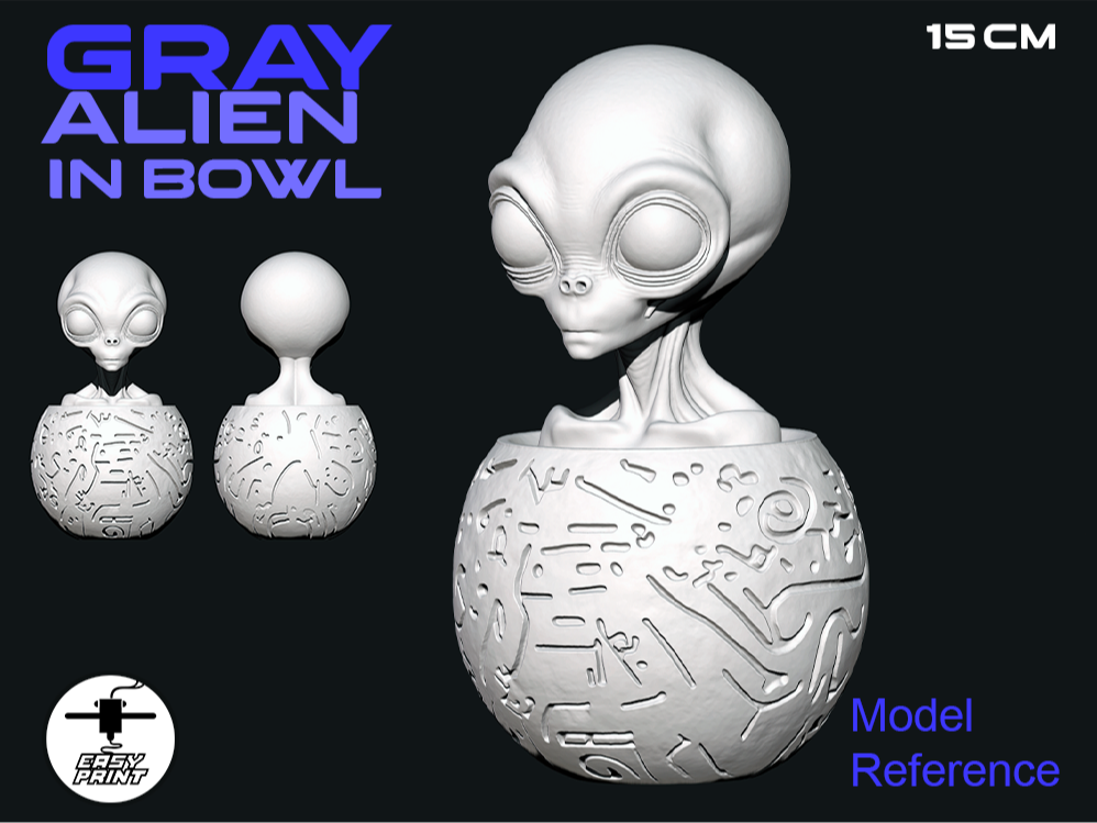 Alien Gris cuenco decorativo