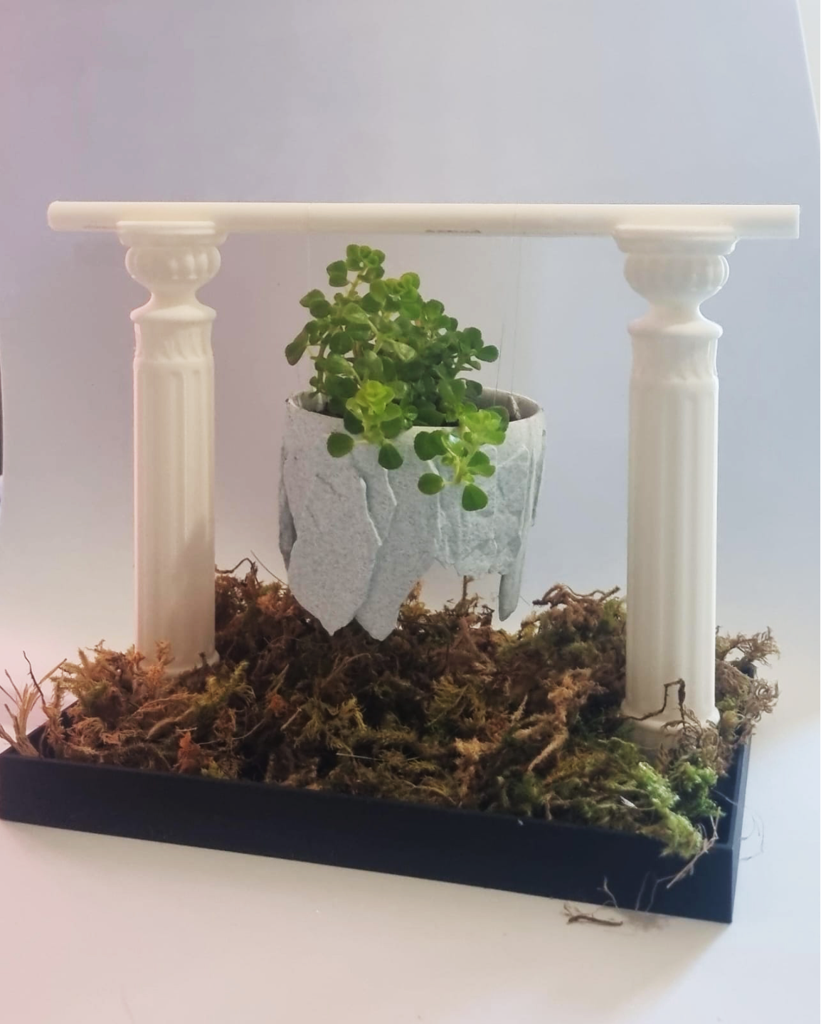 Hanging Marble PLA Vase with Classical Columns