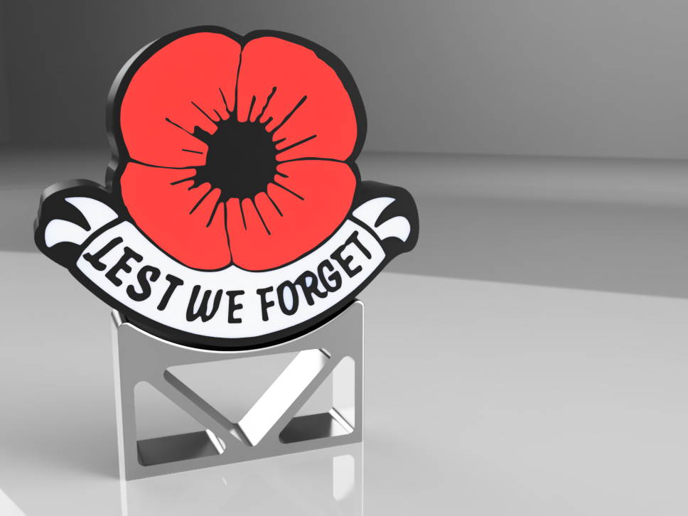 Poppy Lest We Forget LED lightbox sign