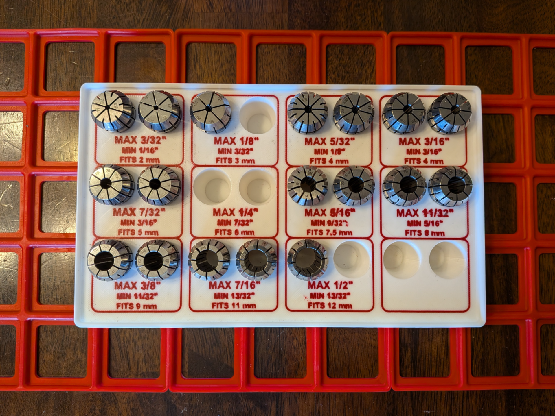R20 Collet Storage Tray – Gridfinity Compatible