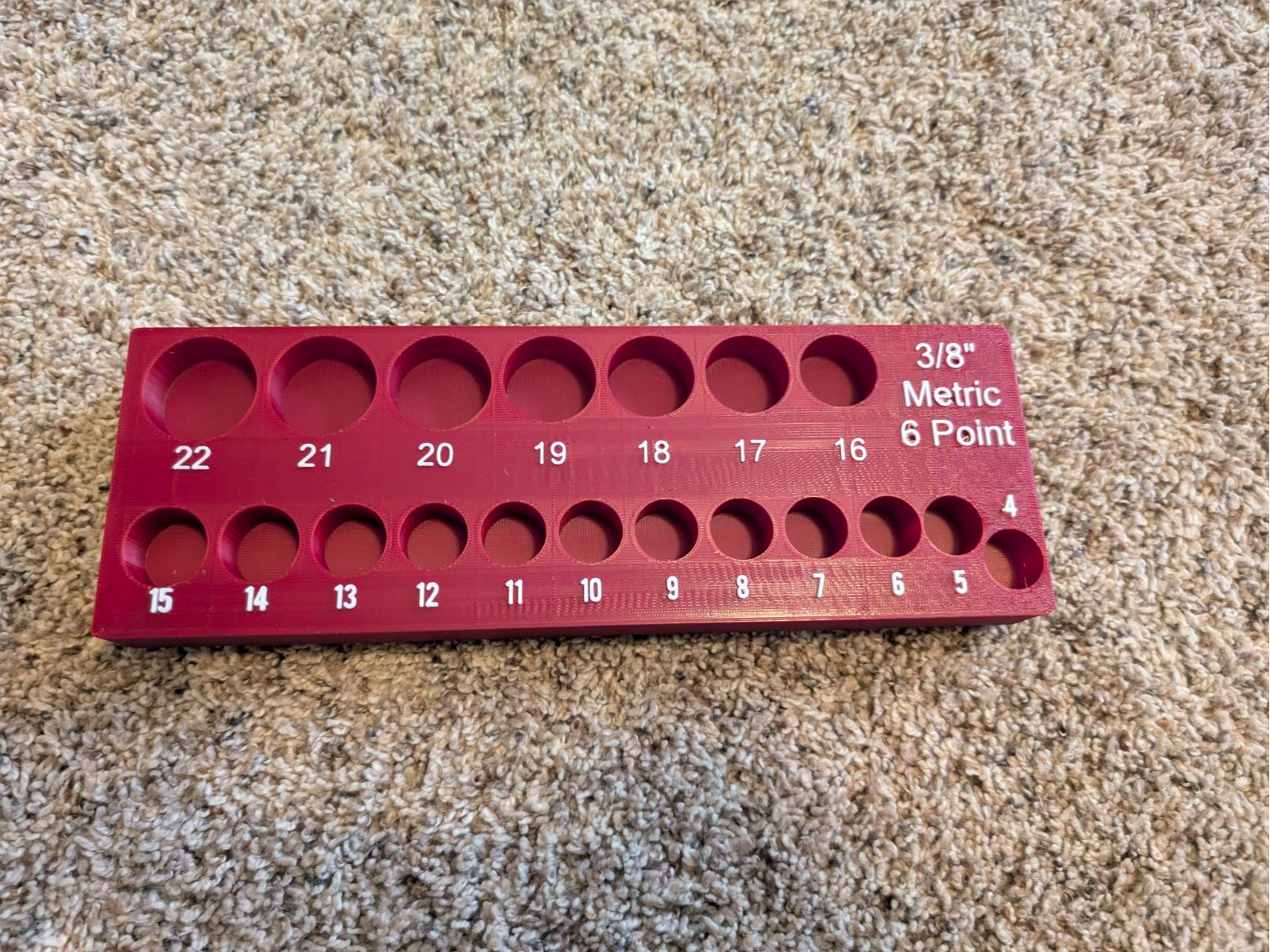 3/8" Metric 6 pt socket holder adds 4 mm and 5 mm
