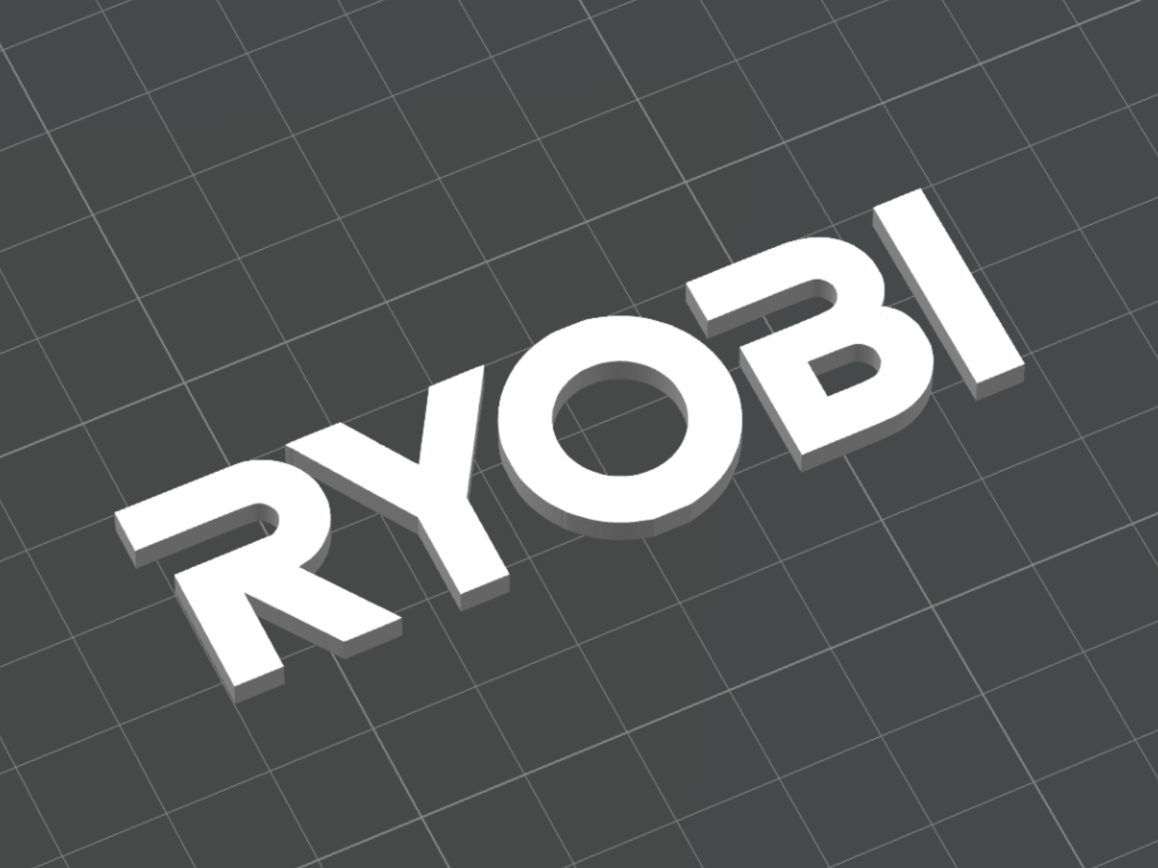 Ryobi Text Logo - Custom 3D Printed Decoration