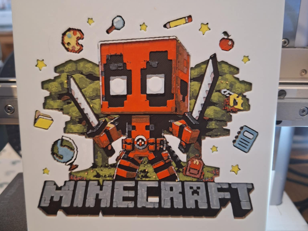 Deadpool Minecraft hueforge 15cm x 15cm