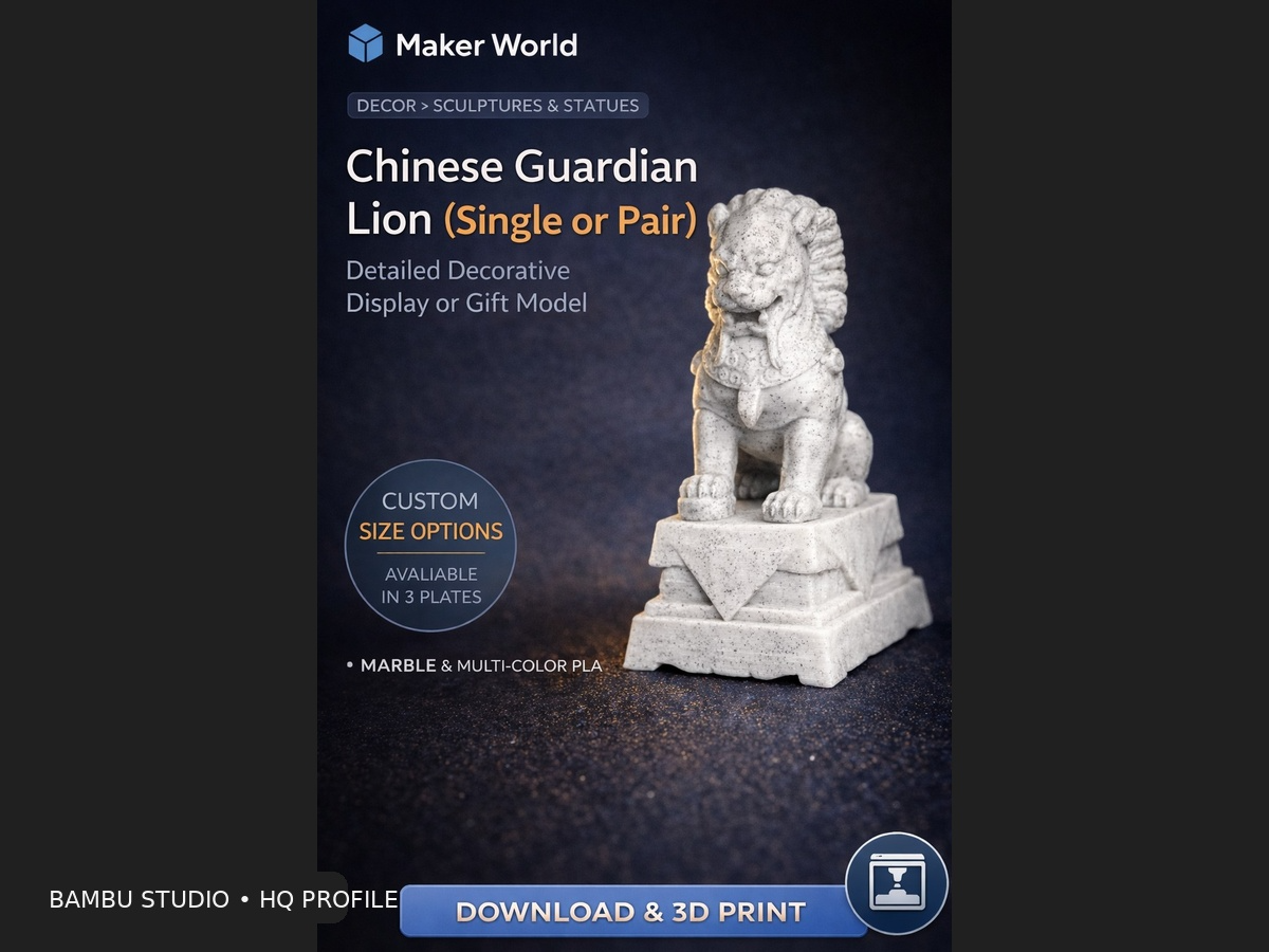 Chinese Guardian Lion Statue (Single or Pair)