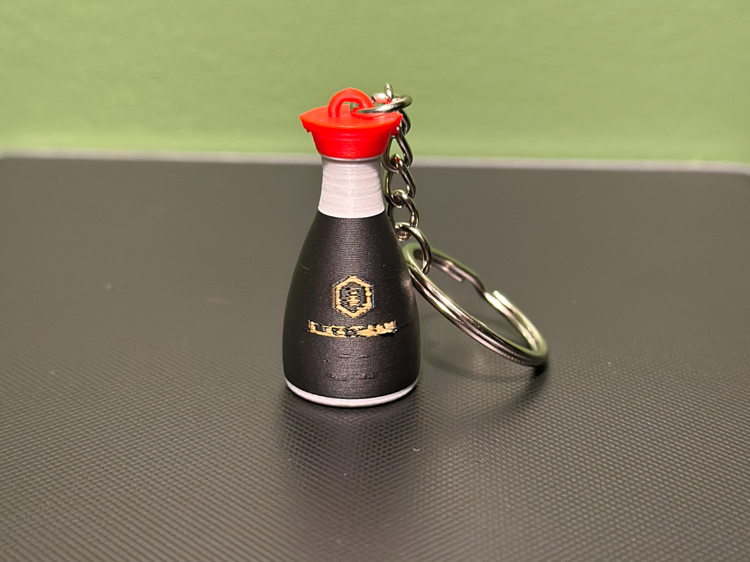 Mini soy sauce kikkoman keychain