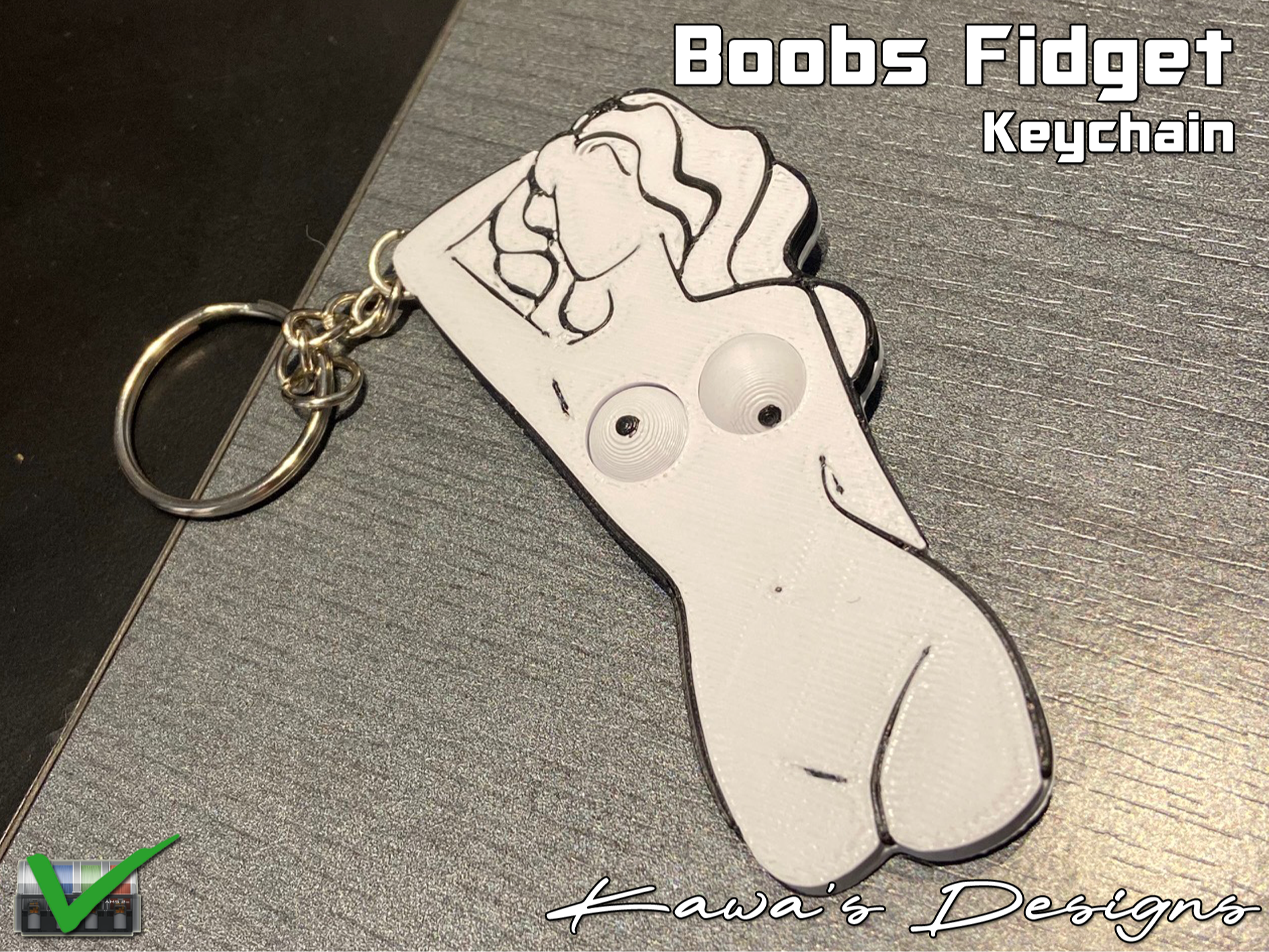 Boobs Fidget Keychain