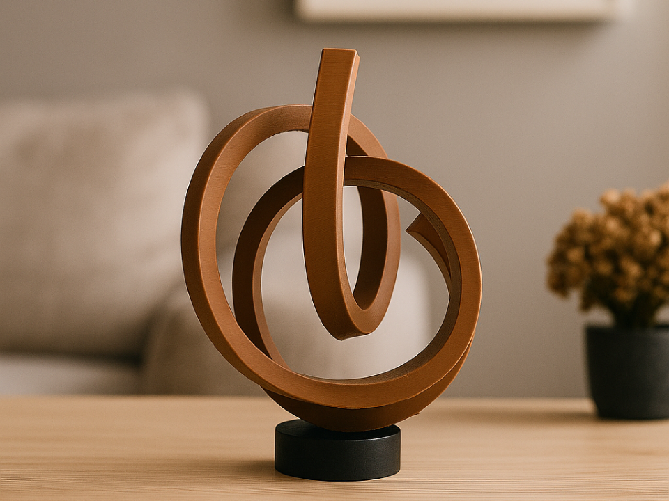 Abstract Ribbon Contemporary Minimalist Sculpture