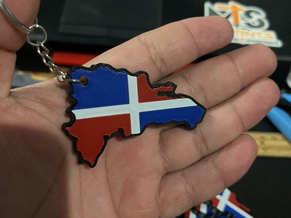Dominican Republic Flag Map