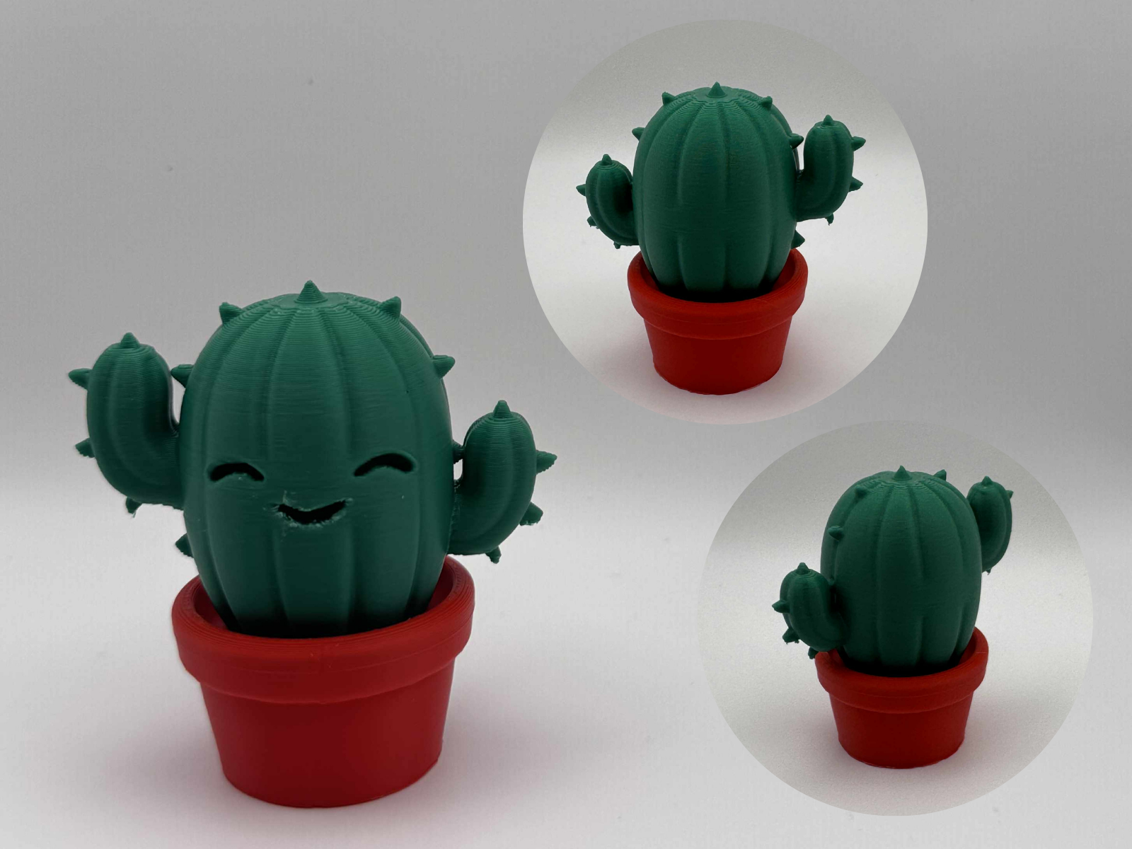 Cute Potted Cactus – Smiling Plant Figurine