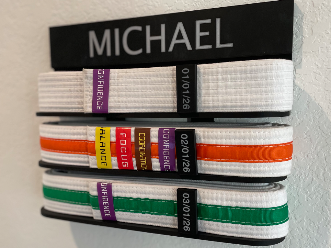 Belt Display for Martial Arts