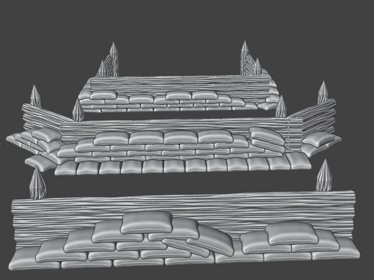 Sandbags structures: Palisades