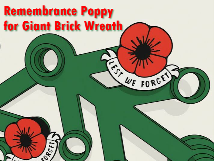 Remberance Poppy stud for the Giant Brick Wreath