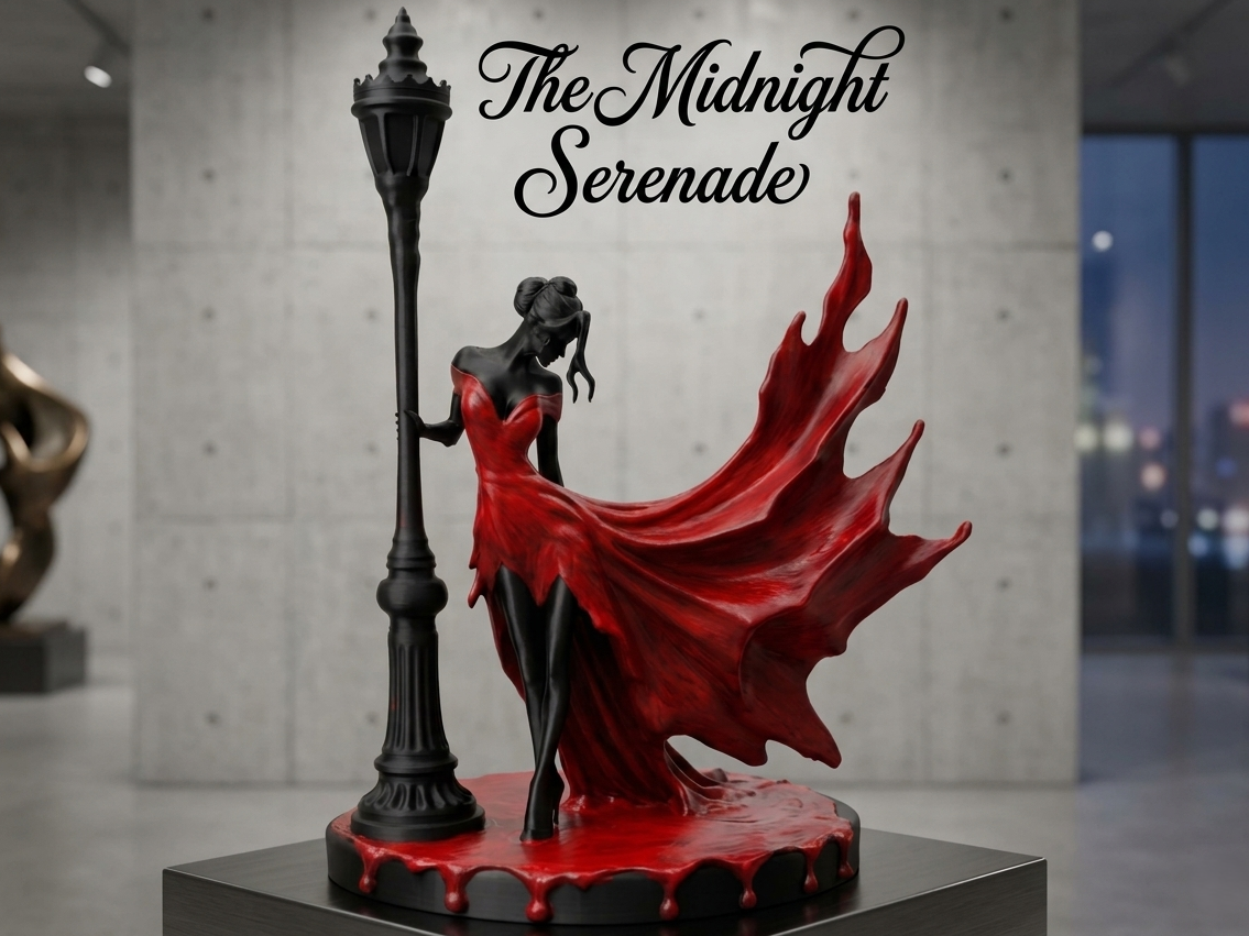 The Midnight Serenade - Dynamic Woman Sculpture