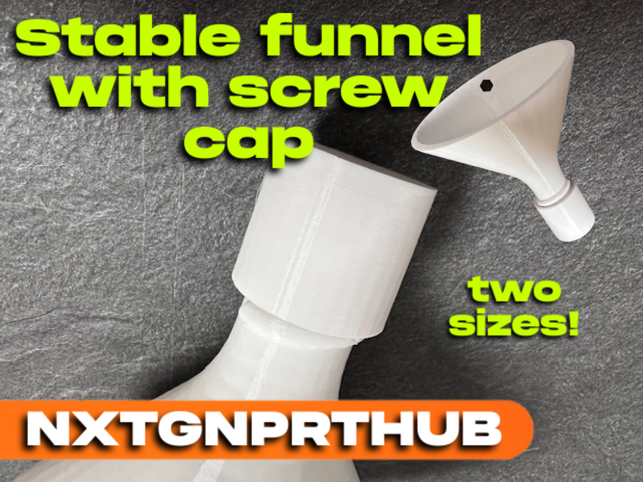 Stable funnel with screw cap