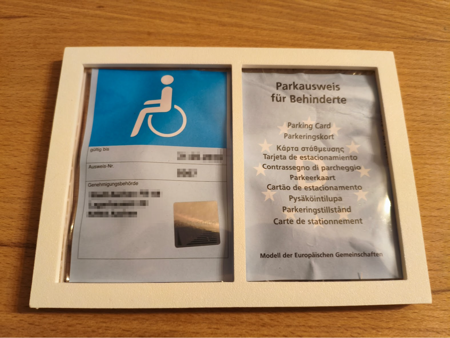 Frame for Disabled Parking Permit