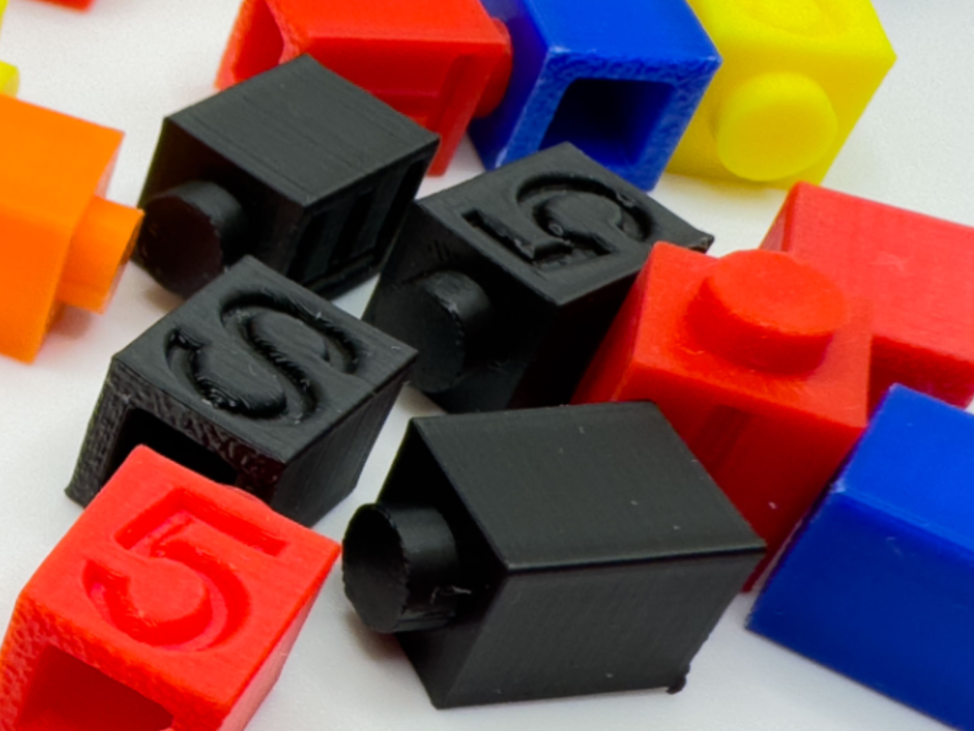 Building Bricks Letters & Numbers Debossed 1x1