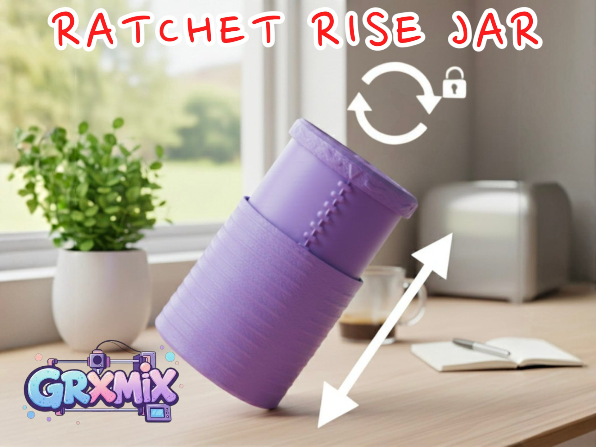 Ratchet Rise Jar - Twist And Lock Can