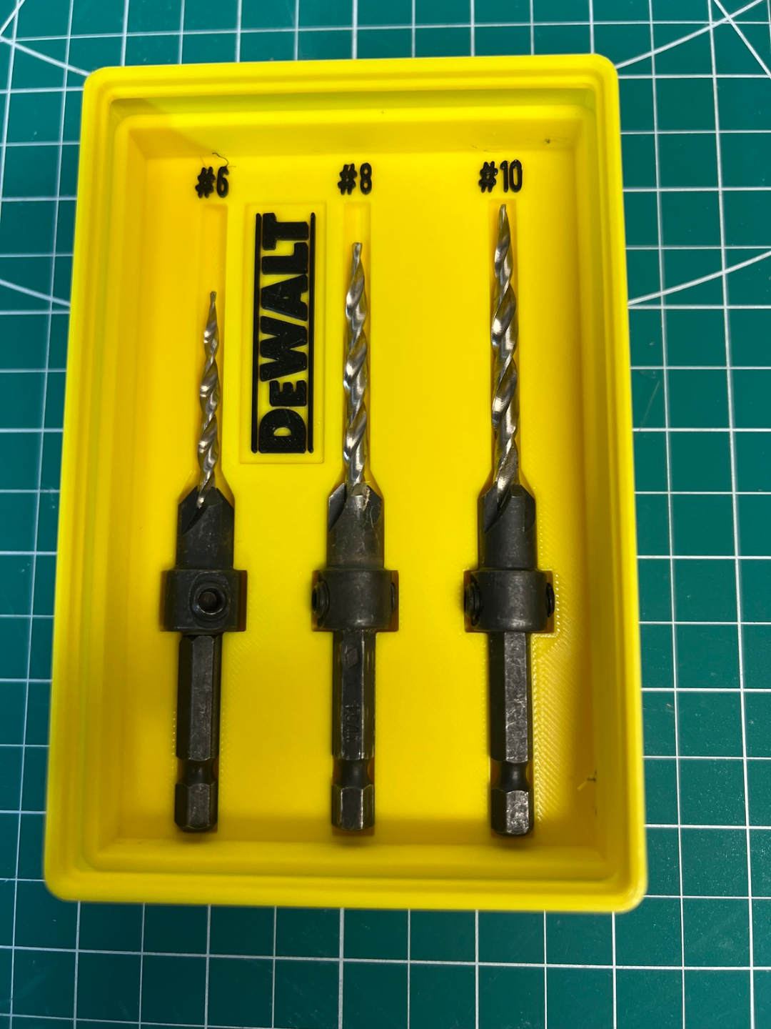 Gridfinity 3-Piece Countersink Bit Holder Dewalt