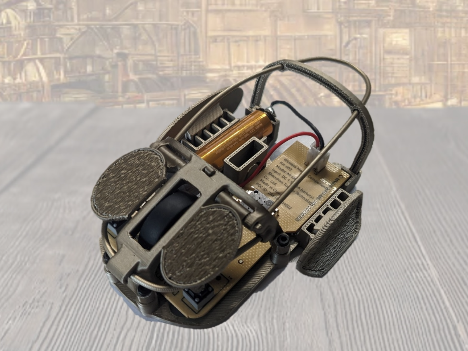 Light weight skeleton mouse finger-grip steampunk