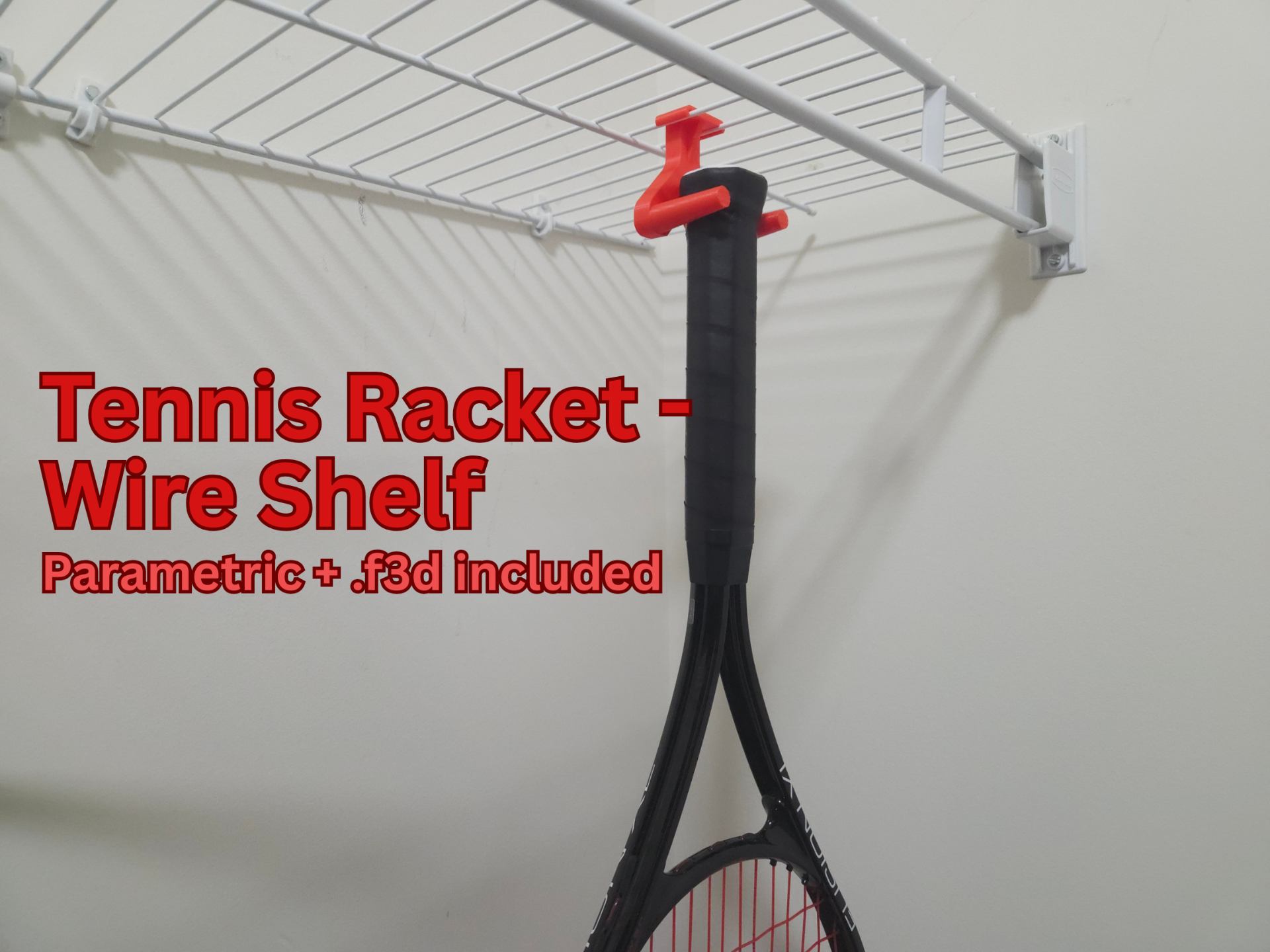 Parametric Wire Shelf Tennis Racker Holder