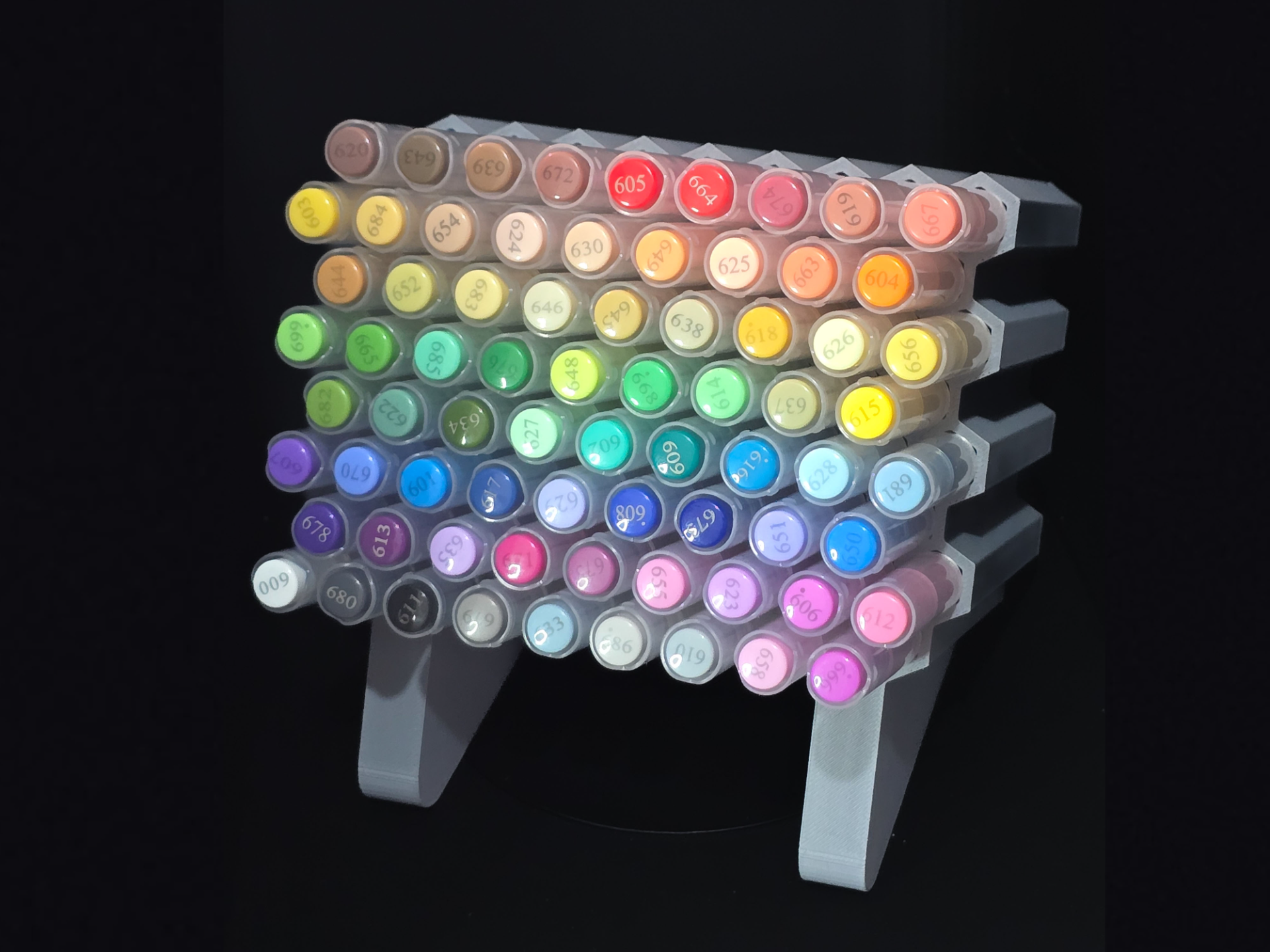 Rangement pour 72 marqueurs acryliques (1cm diam.)