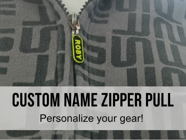 Zipper pull with name