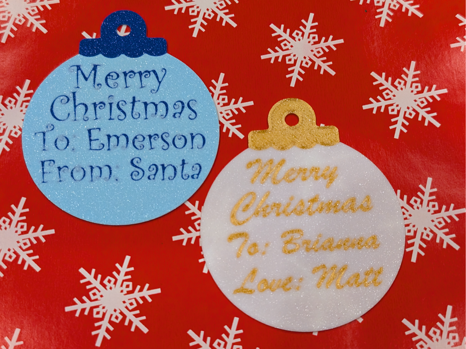 Christmas Gift Tag: Ornament: Custom Text