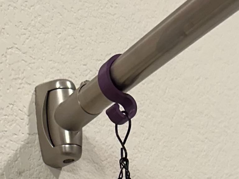 Strong Snap On S Hook for 26mm Shower & Closet Rod