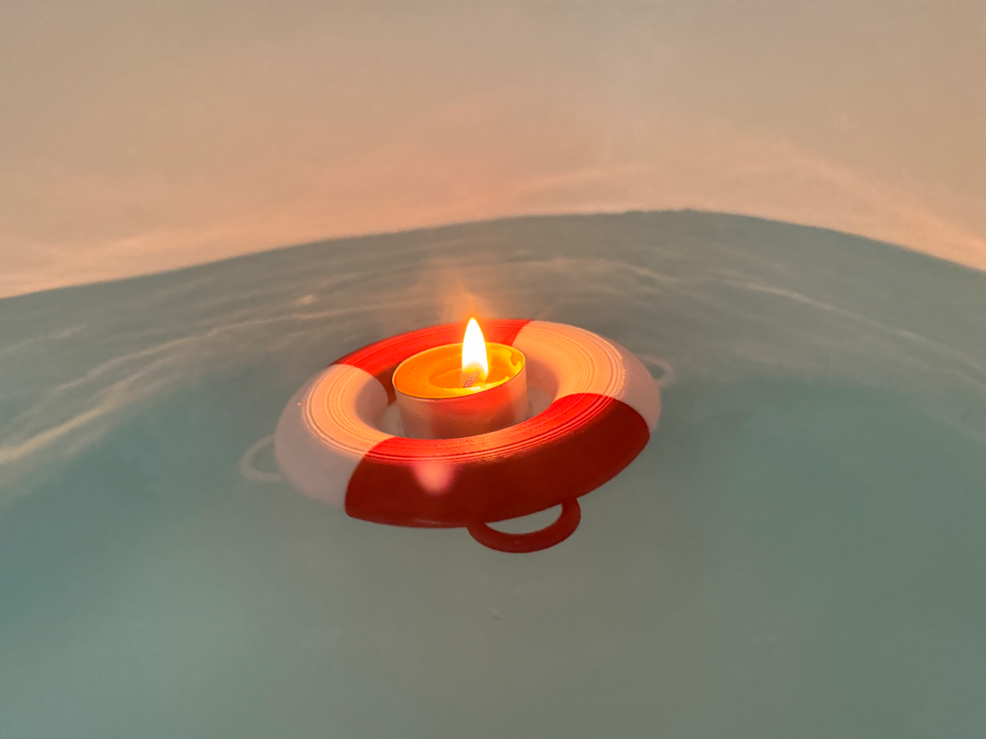 Pool floating candle lifebuoy