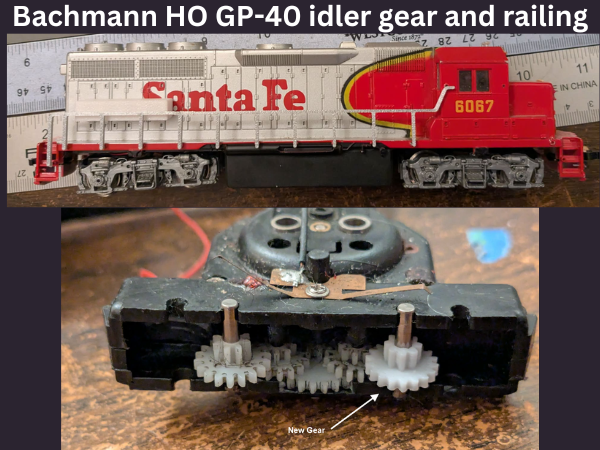 Bachmann HO Replacement Idler Gear w/ Side Railing