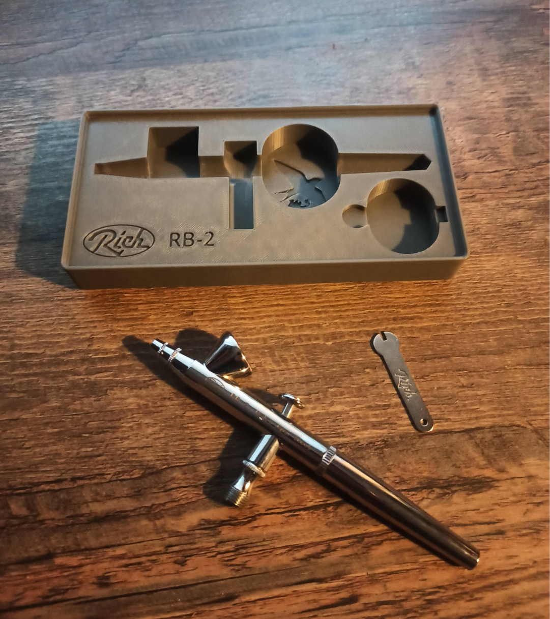 Gridfinity Bin for Rich RB-2 Airbrush