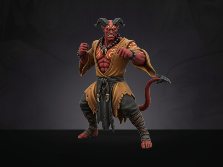 Miniatura D&D Tiefling - Monk 45 mm