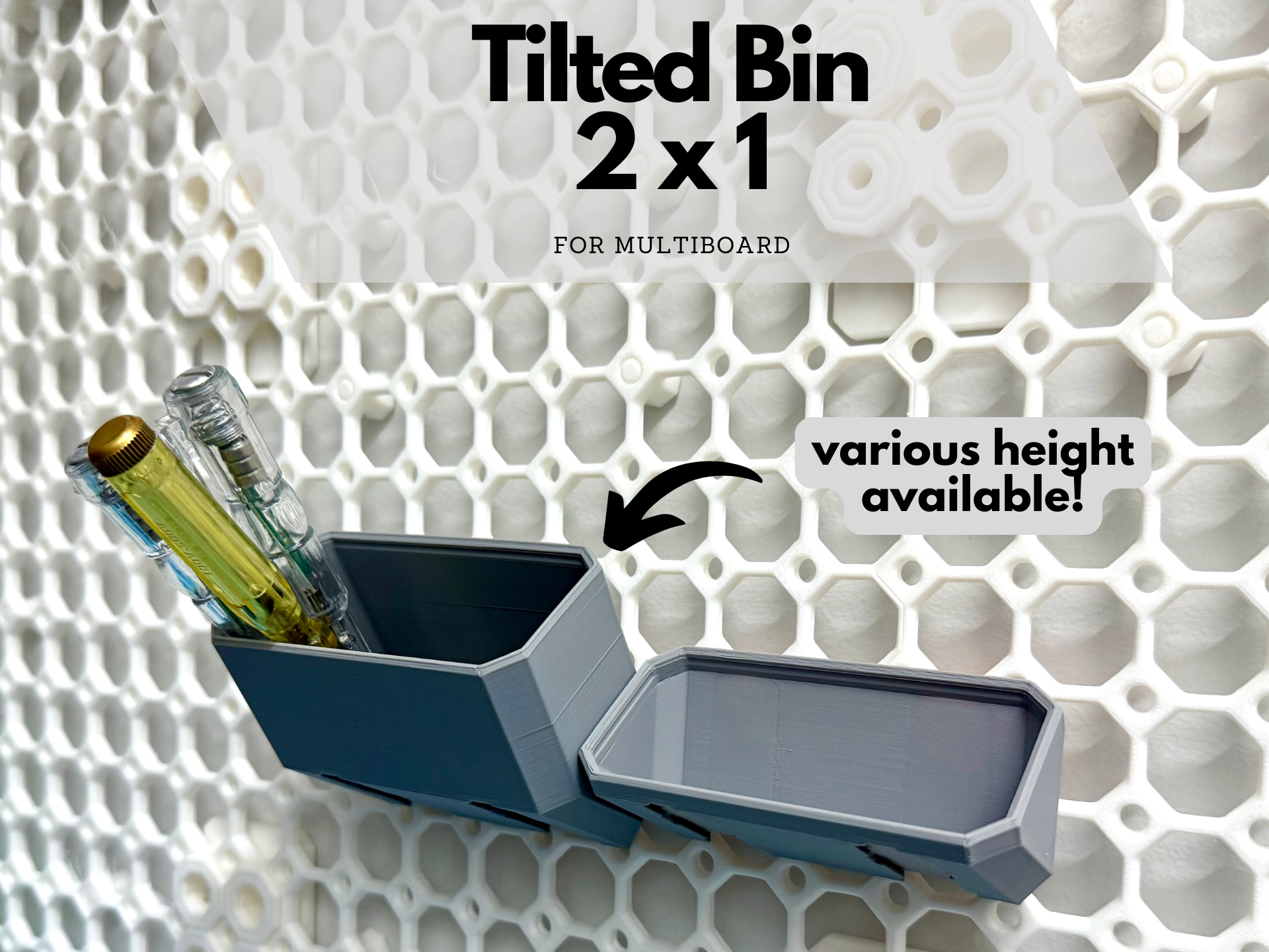 Tilted Bins for Multiboard - 2x1 (various heights)