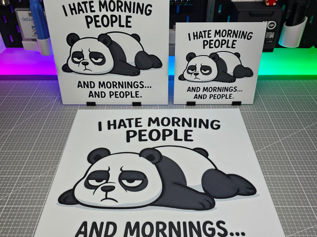 Grumpy Morning Panda - Hueforge - 3 Colors