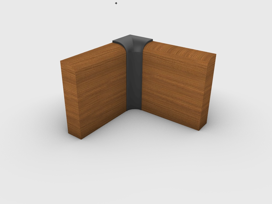 Skirting board corner coverage