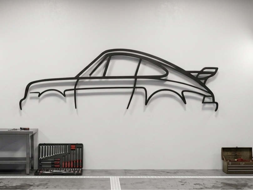 Porsche 911 Turbo(930)-Classic Silhouette Wall Art