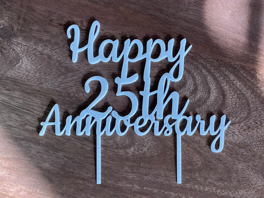 Happy 25th Anniversary Cake Topper