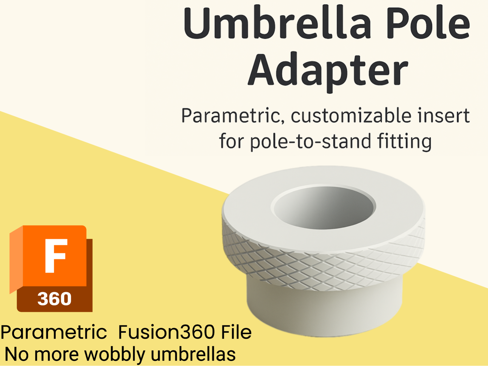 Sonnenschirm halter Adapter Muffe  Fusion360