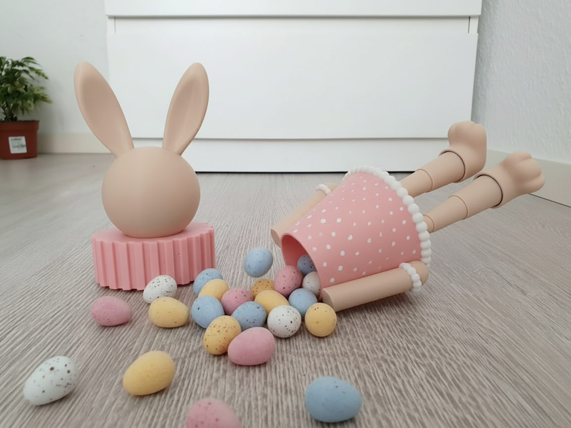 Extendable Easter Bunny with secret Candy Storage