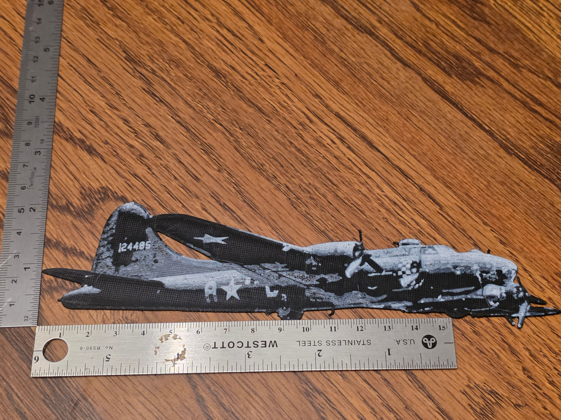 B-17 Hueforge Bookmark 2 color Black/White NOAMS