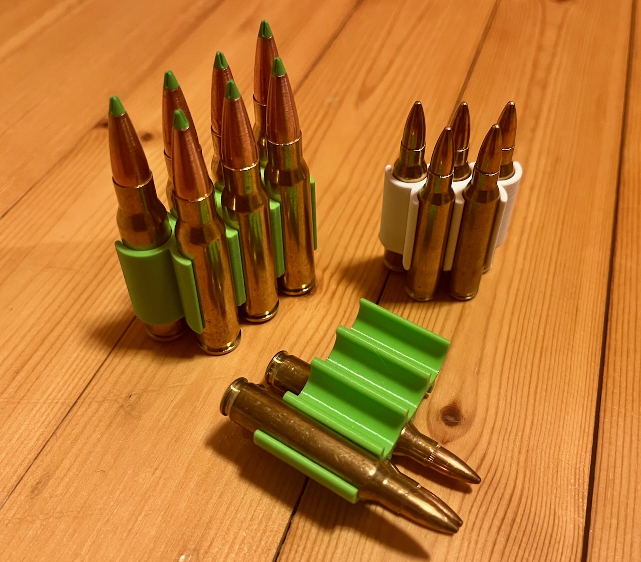 Rifle cartridge holder for 223rem, 308win, etc.