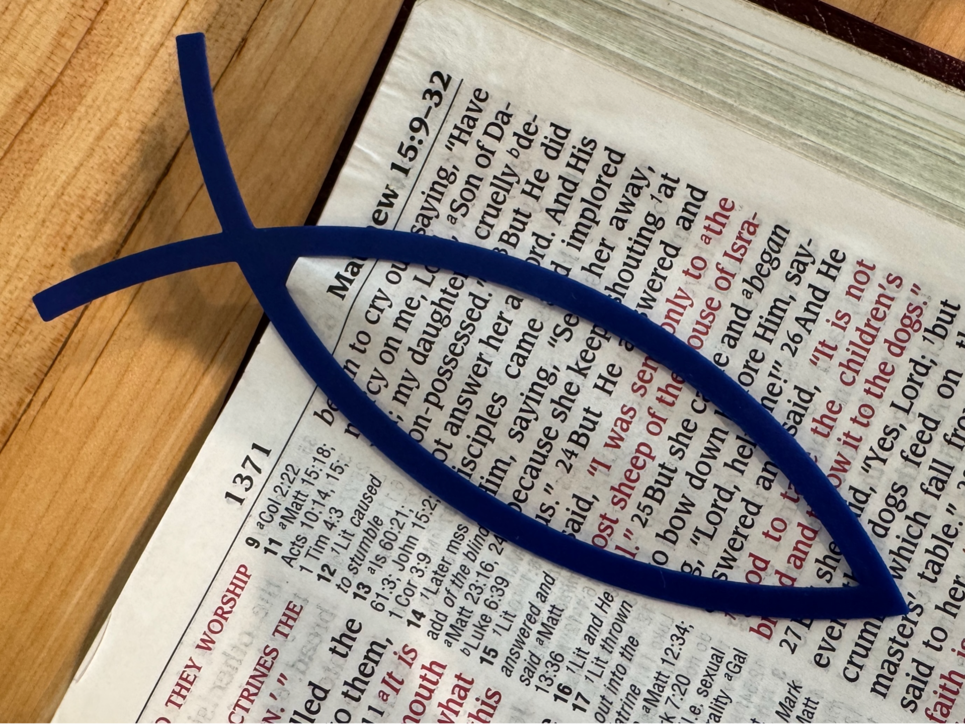 Fish and Cross Bookmark