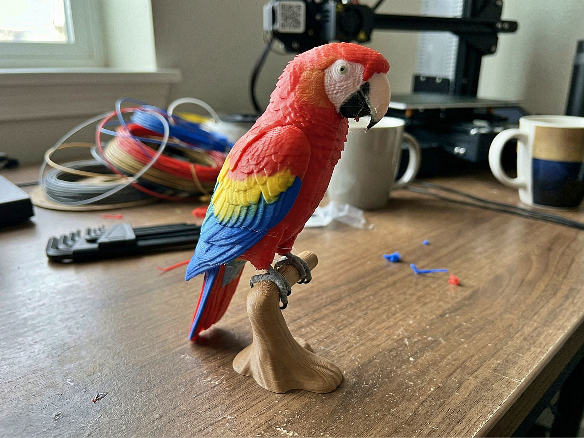 Scarlet Macaw STL – Exotic Colorful Bird Model