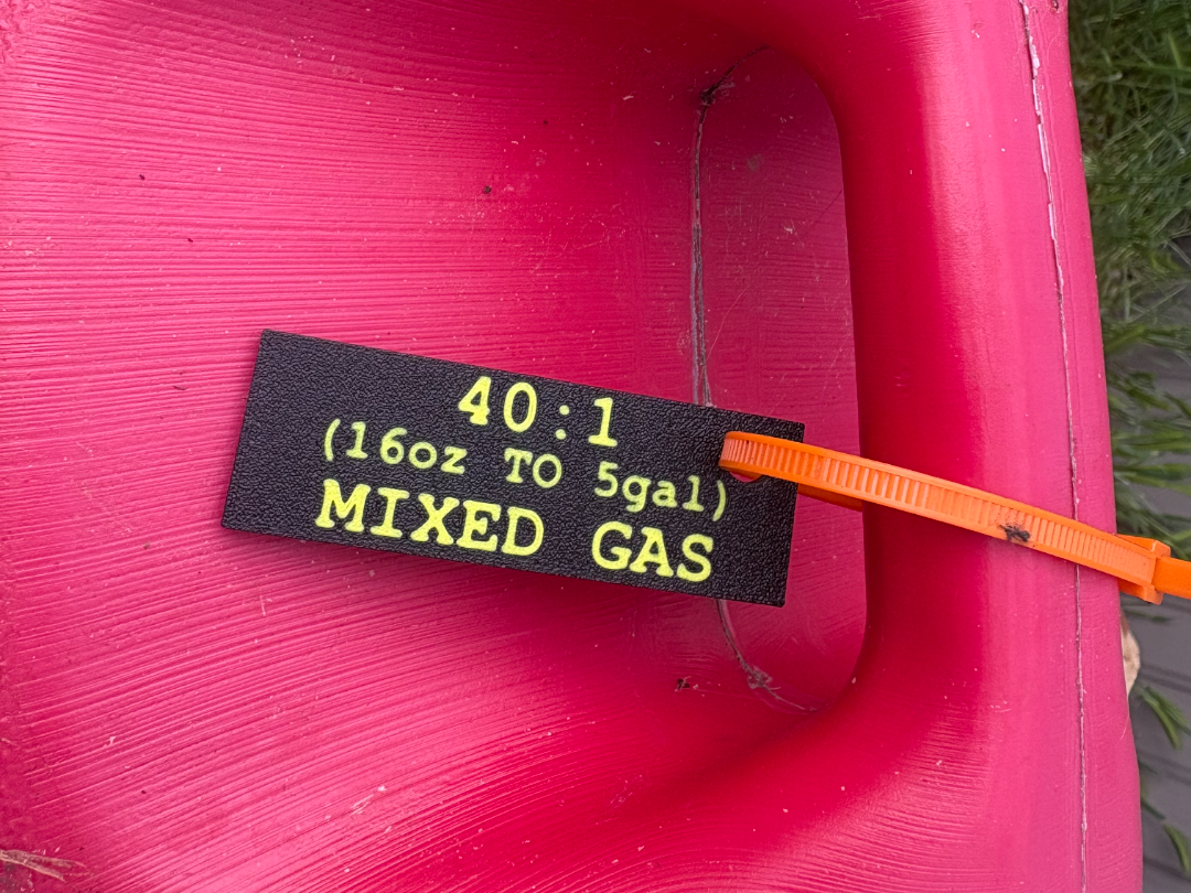 FUEL CAN TAG 2-SIDED
