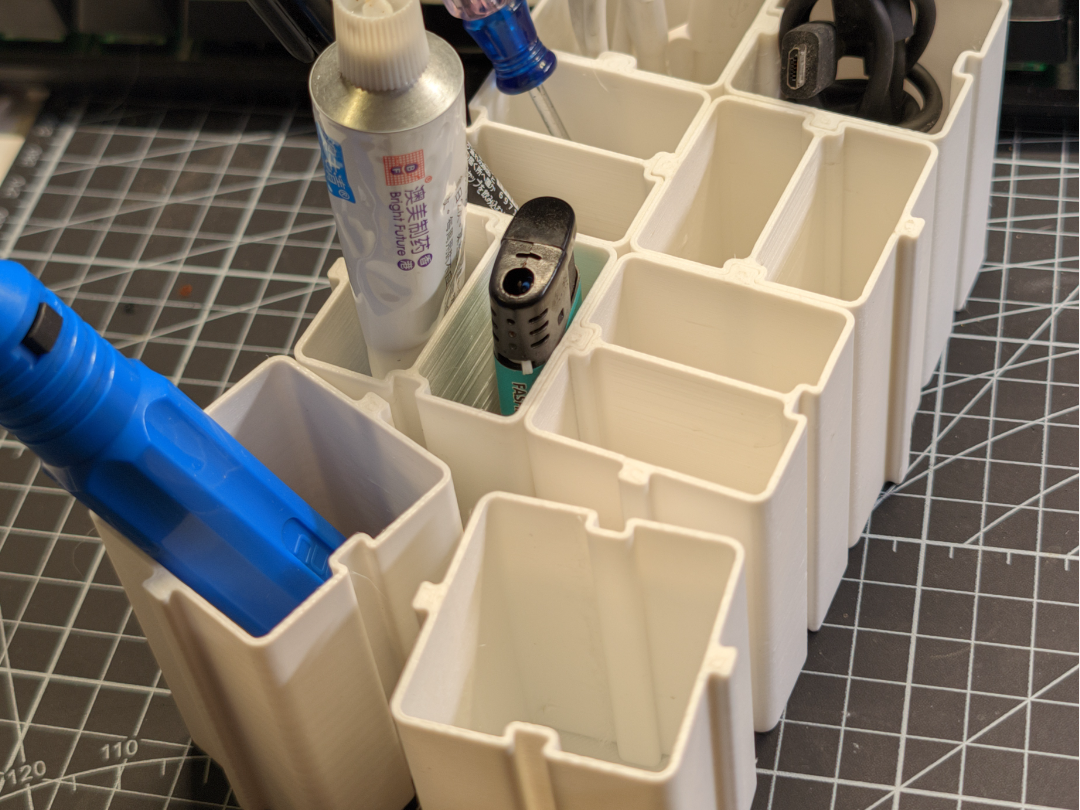 Slot-Connect Modular Container Box for cable/pen