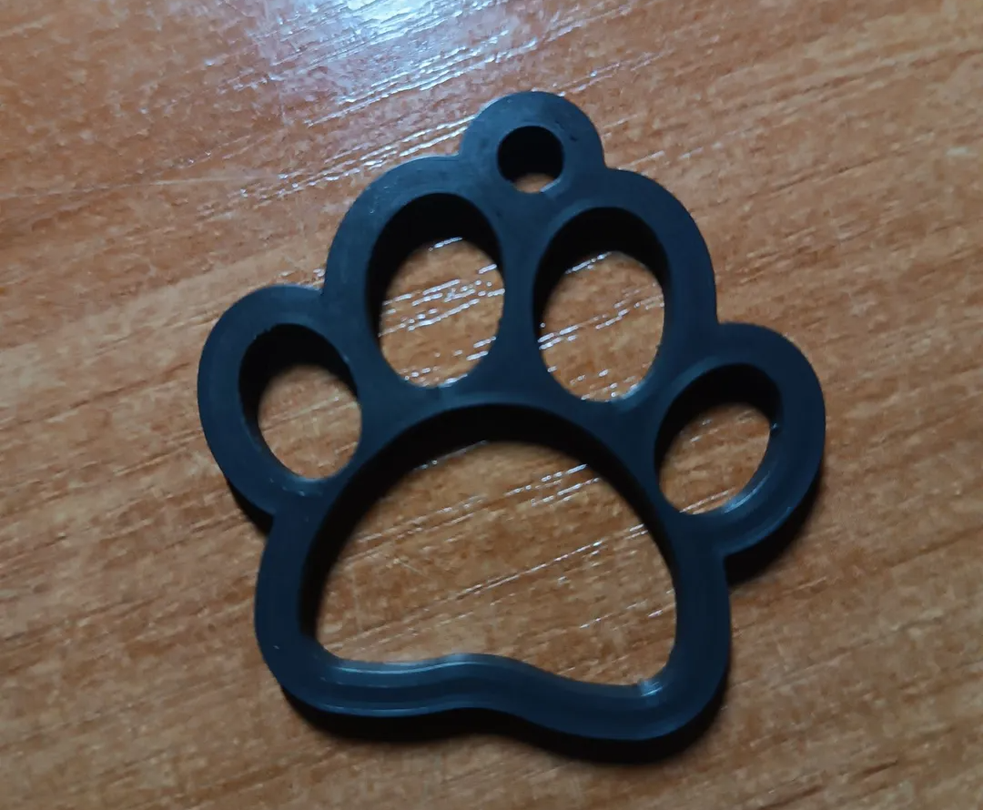 Dog footprint keychain