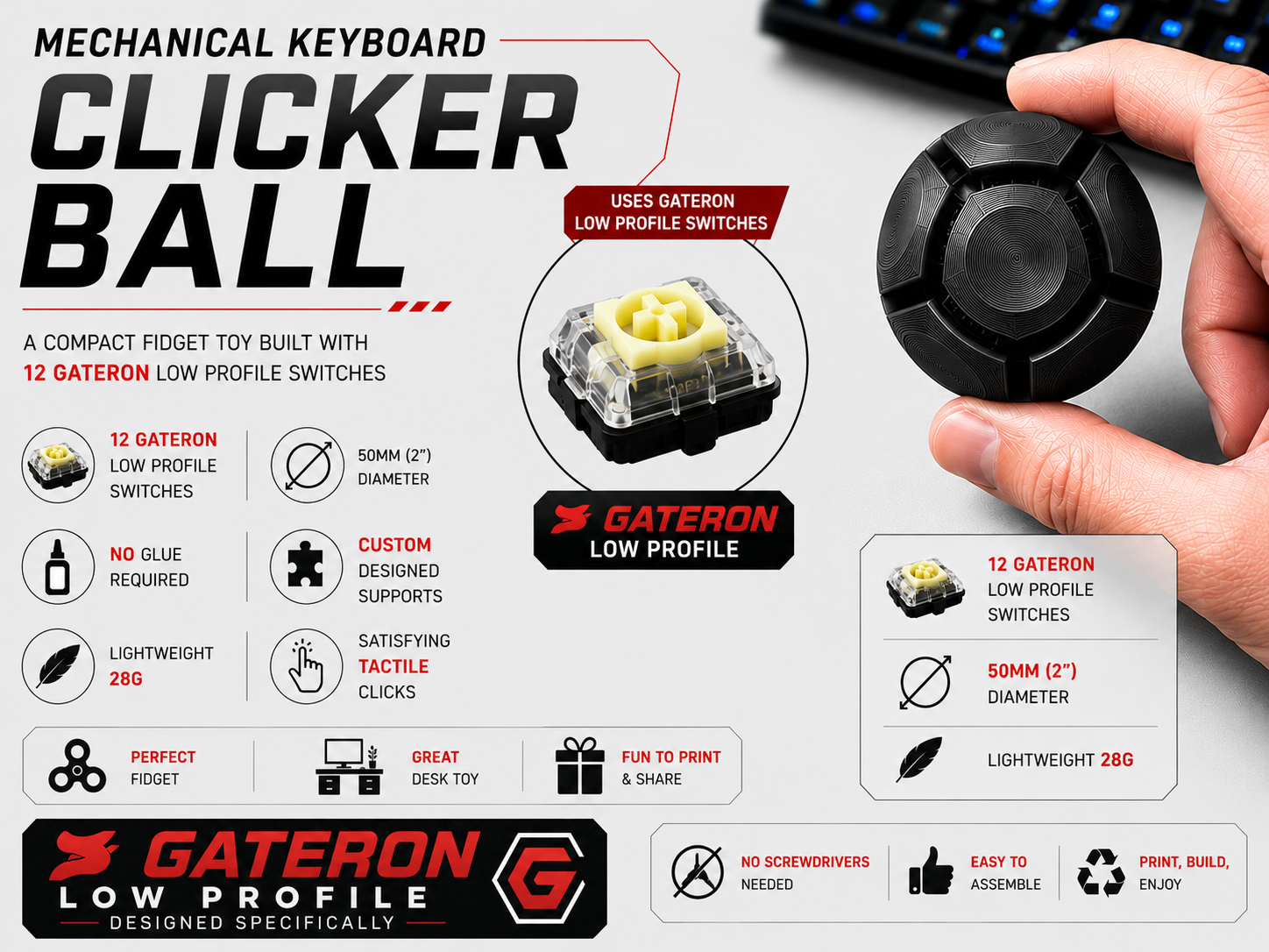 Mechanical Keyboard Clicker Ball – Gateron Edition